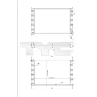 Radiateur, refroidissement du moteur TYC 710-0030-R