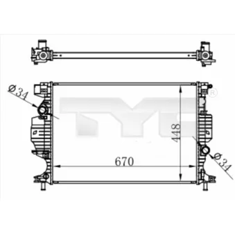 Radiateur, refroidissement du moteur TYC 710-0060