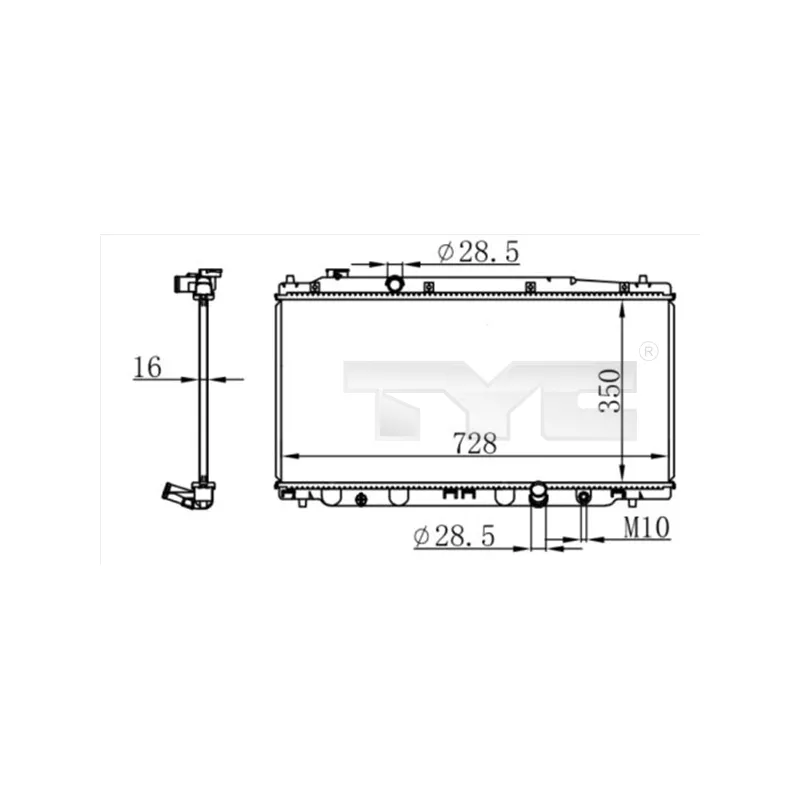 Radiateur, refroidissement du moteur TYC 712-0053