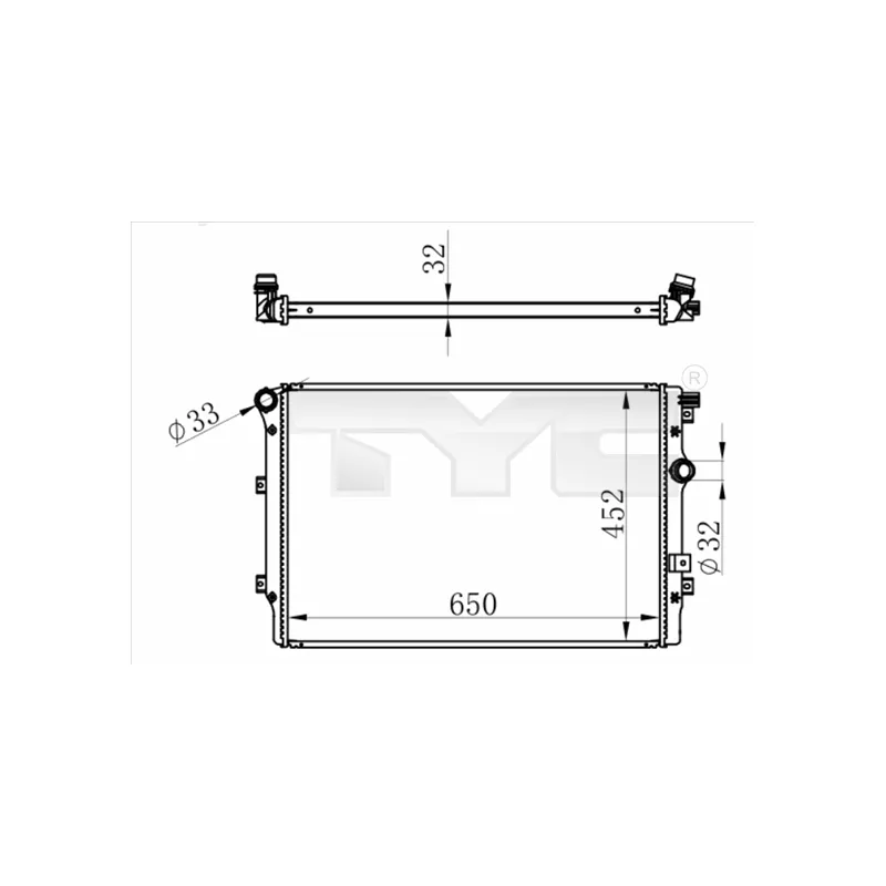 Radiateur, refroidissement du moteur TYC 737-0077-R