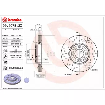 Jeu de 2 disques de frein avant BREMBO 09.9078.2X