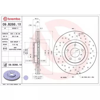 Jeu de 2 disques de frein avant BREMBO