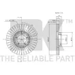 Jeu de 2 disques de frein avant NK 202548 - Visuel 3