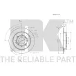 Jeu de 2 disques de frein arrière NK 202657 - Visuel 3