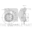 Jeu de 2 disques de frein arrière NK 203246 - Visuel 3