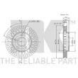 Jeu de 2 disques de frein avant NK 203634 - Visuel 3