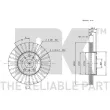 Jeu de 2 disques de frein avant NK 204545 - Visuel 3