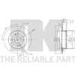 Jeu de 2 disques de frein arrière NK 313455 - Visuel 3