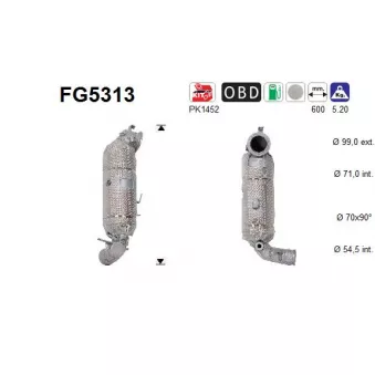 Filtre à particules / à suie, échappement AS FG5313