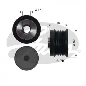 Poulie roue libre, alternateur GATES OAP7153