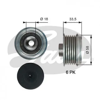 Poulie roue libre, alternateur GATES OAP7210