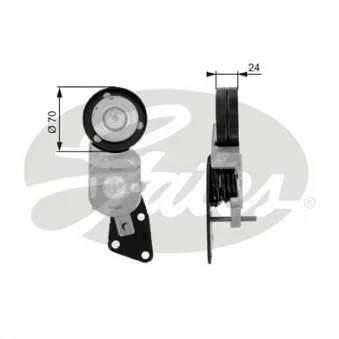 Poulie-tendeur, courroie trapézoïdale à nervures GATES T38426