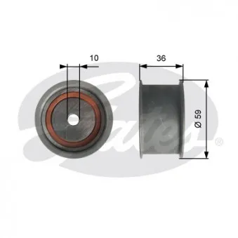 Poulie renvoi/transmission, courroie de distribution GATES T41227