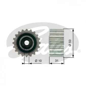 Poulie renvoi/transmission, courroie de distribution GATES T41236