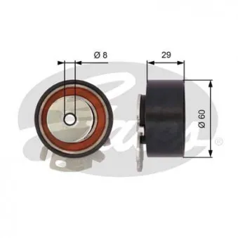 Poulie-tendeur, courroie crantée GATES T43068