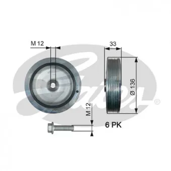 Poulie, vilebrequin GATES TVD1008A