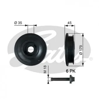 Poulie, vilebrequin GATES TVD1012A