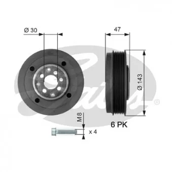 Poulie, vilebrequin GATES TVD1014A