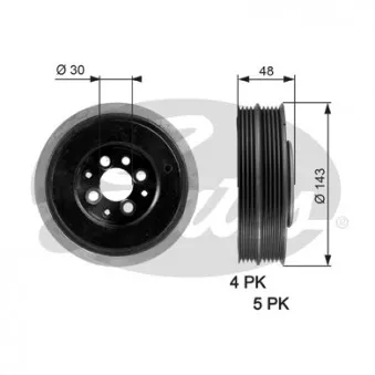 Poulie, vilebrequin GATES TVD1015