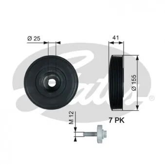 Poulie, vilebrequin GATES TVD1017A