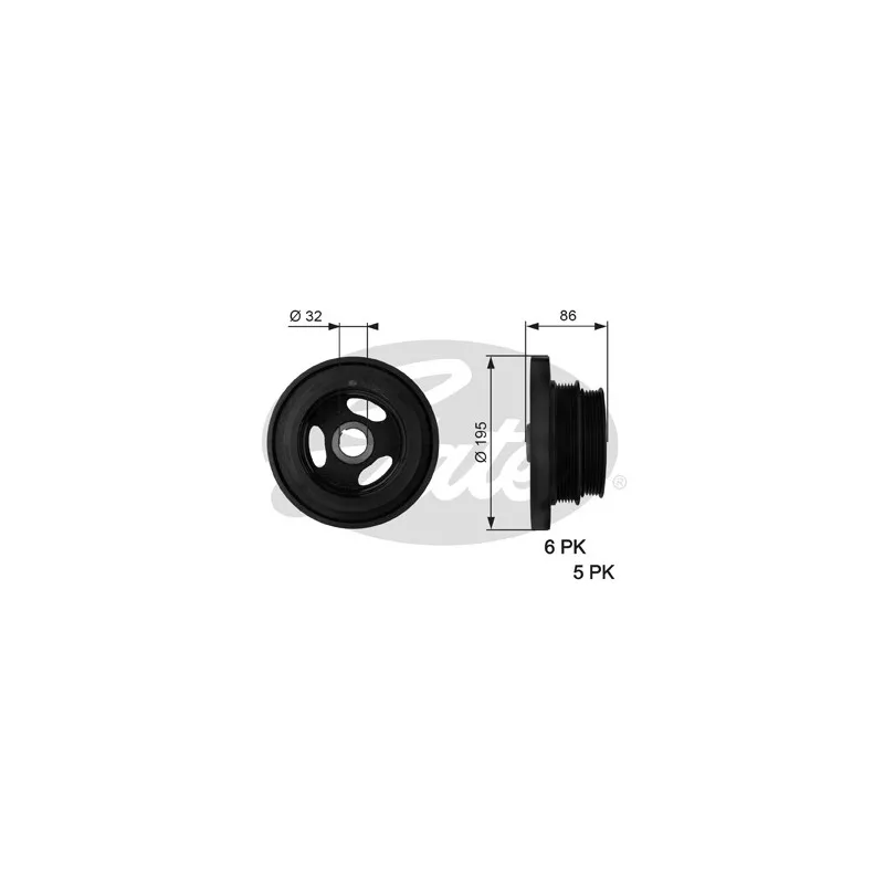 Poulie, vilebrequin GATES TVD1019