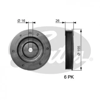 Poulie, vilebrequin GATES TVD1020