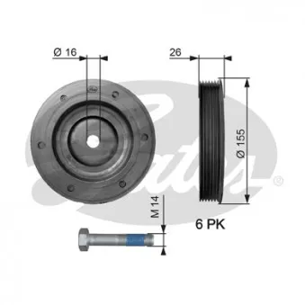 Poulie, vilebrequin GATES TVD1020A