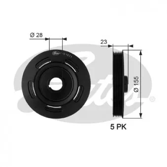 Poulie, vilebrequin GATES TVD1023