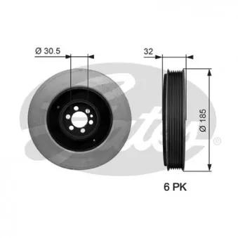 Poulie, vilebrequin GATES TVD1042