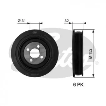 Poulie, vilebrequin GATES TVD1044