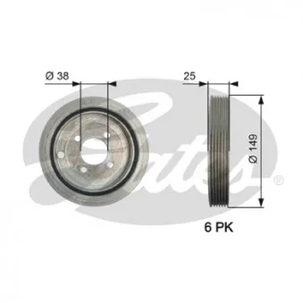 Poulie, vilebrequin GATES TVD1102