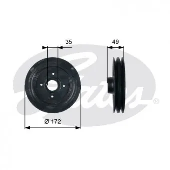 Poulie, vilebrequin GATES TVD1123