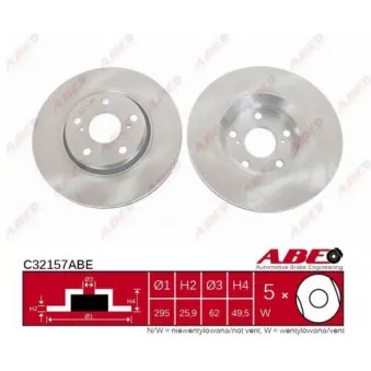 Jeu de 2 disques de frein avant ABE C32157ABE