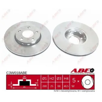 Jeu de 2 disques de frein avant ABE C3W018ABE