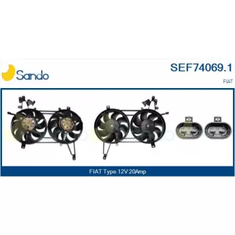 Moteur électrique, ventilateur pour radiateurs SANDO SEF74069.1