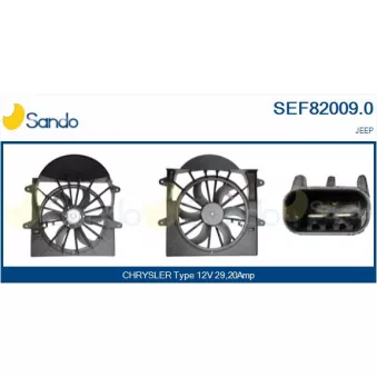 Moteur électrique, ventilateur pour radiateurs SANDO SEF82009.0