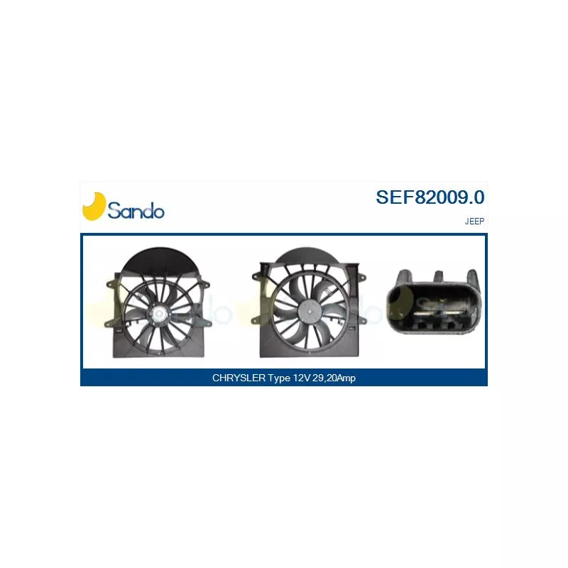 Moteur électrique, ventilateur pour radiateurs SANDO SEF82009.0