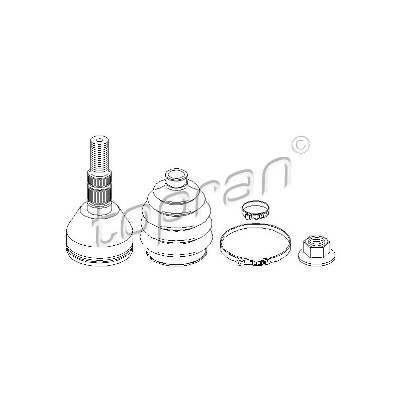 Jeu de joints, arbre de transmission TOPRAN 206 504