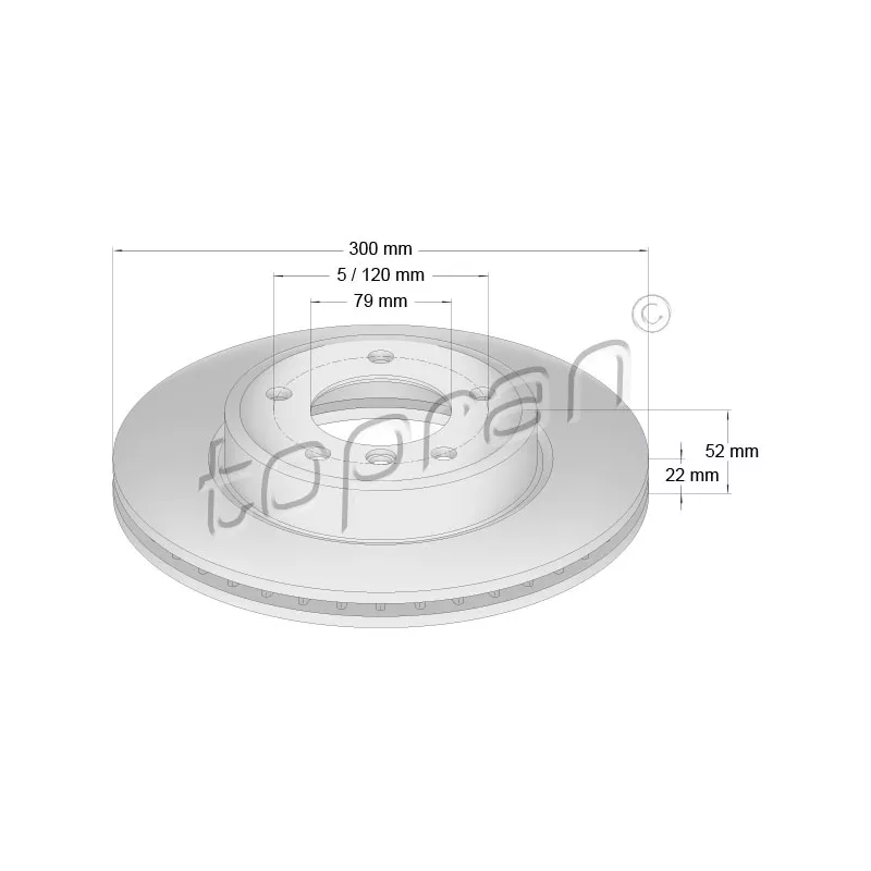 Jeu de 2 disques de frein avant TOPRAN 500 572