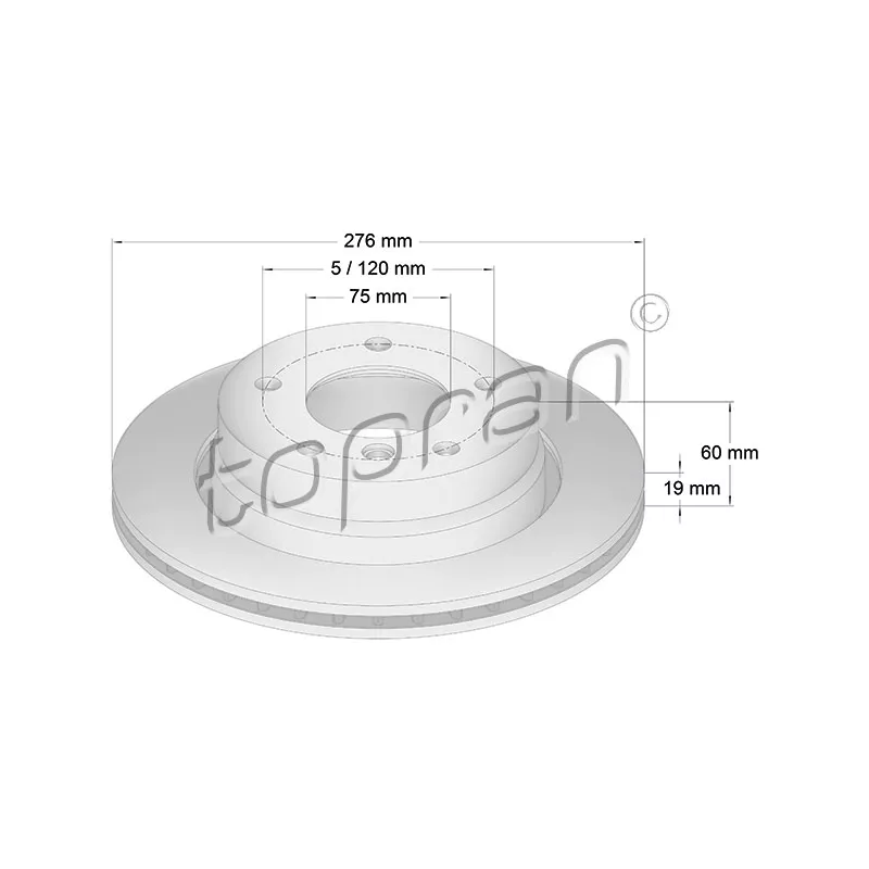 Jeu de 2 disques de frein arrière TOPRAN 500 577