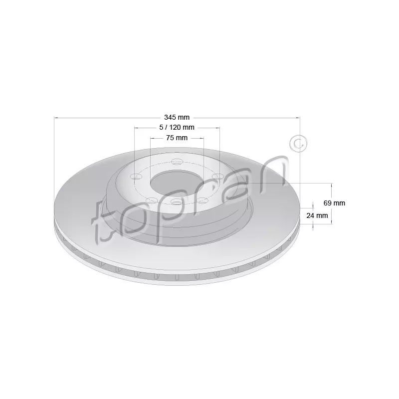 Jeu de 2 disques de frein arrière TOPRAN 502 241