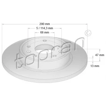 Jeu de 2 disques de frein arrière TOPRAN 631 160