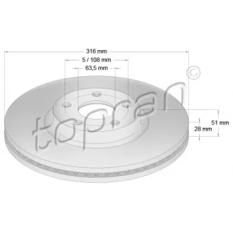 Jeu de 2 disques de frein avant TOPRAN 631 170