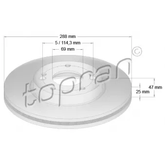 Jeu de 2 disques de frein avant TOPRAN 631 173