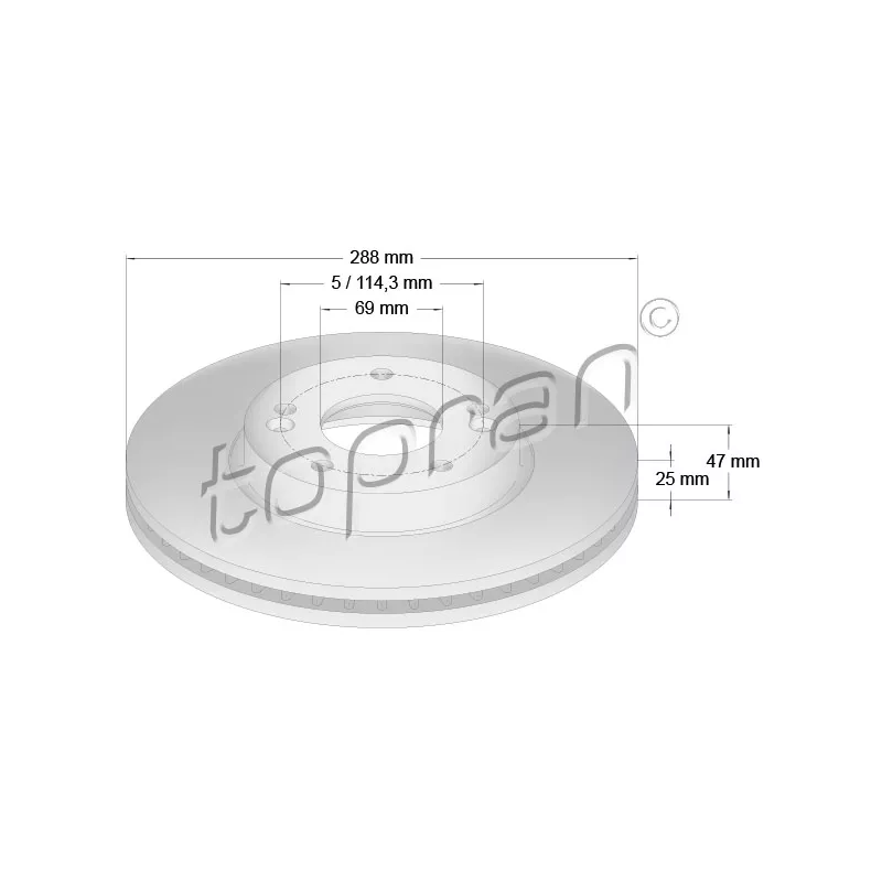 Jeu de 2 disques de frein avant TOPRAN 631 173