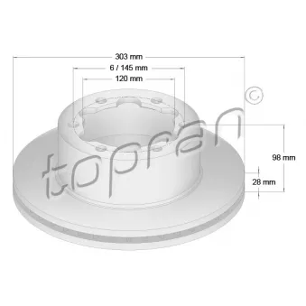 Jeu de 2 disques de frein arrière TOPRAN 631 174