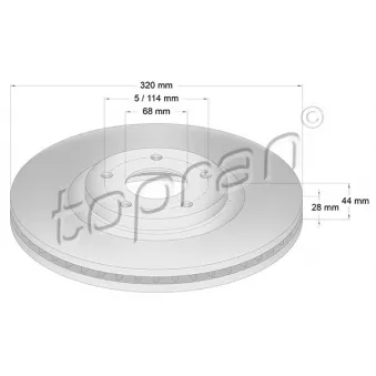 Jeu de 2 disques de frein avant TOPRAN 631 176