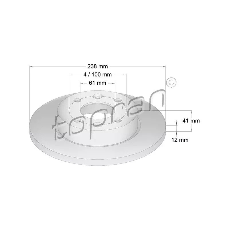 Jeu de 2 disques de frein avant TOPRAN 700 175