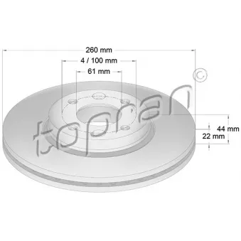 Jeu de 2 disques de frein avant TOPRAN 700 474