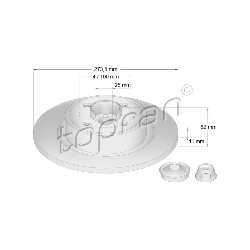 Jeu de 2 disques de frein arrière TOPRAN 700 642